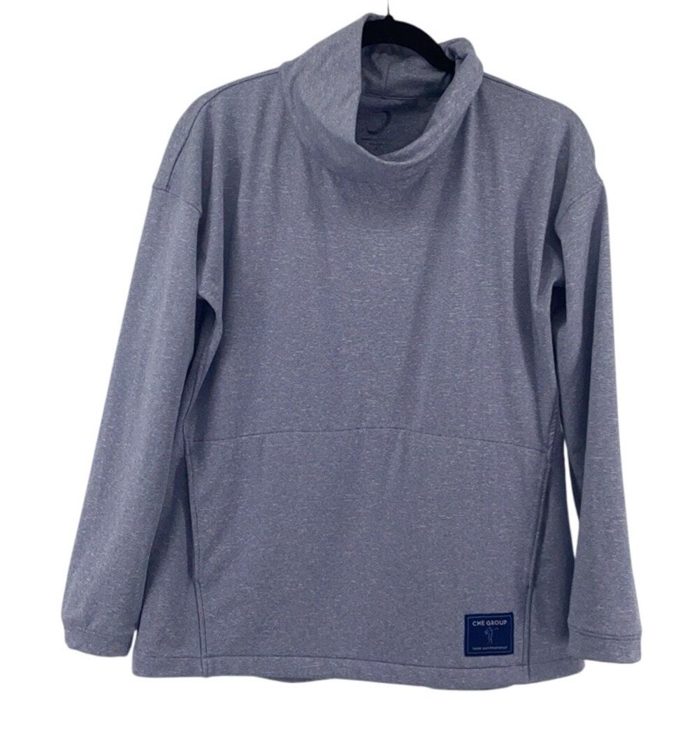 Zero Restriction Sam Cowl Pullover Mock Neck M Long Sleeve Golf CME Blue